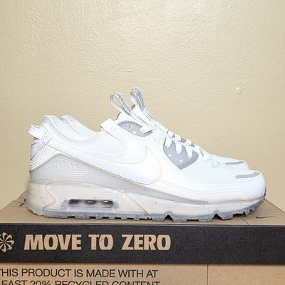 Nike Air Max 90 Terrascape Pure Triple White Shoes DQ3987-101 Men's Size 9