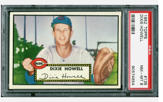1952 Topps Dixie Howell #135 PSA 8 NM MT Low Pop