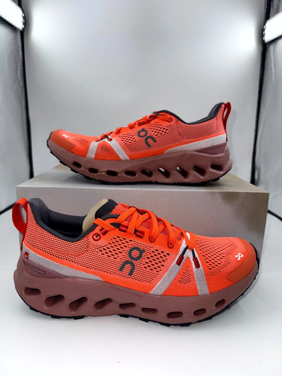 On Cloudsurfer Trail Women's Sneakers Flame Dustrose Running Shoes 3WE10102150