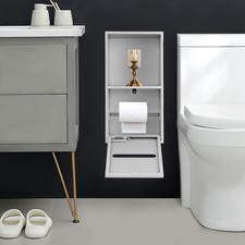 Stainless Steel Toilet Paper Holder with Shelf, Bathroom Niche with Paper Holder