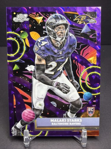 2025 Topps Cosmic Chrome Football Malaki Starks #107 Purple Nebula Refractr /150