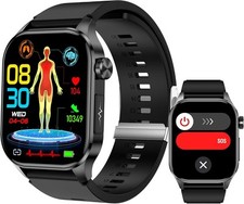 Smart Watch for Men Women, 2.04 AMOLED Color Screen, 24/7 Heart Rate, Blood