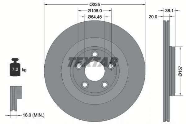 2X Bremsscheibe Hinterachse FüR Jaguar F-TYPE Coupe Cabriolet-image