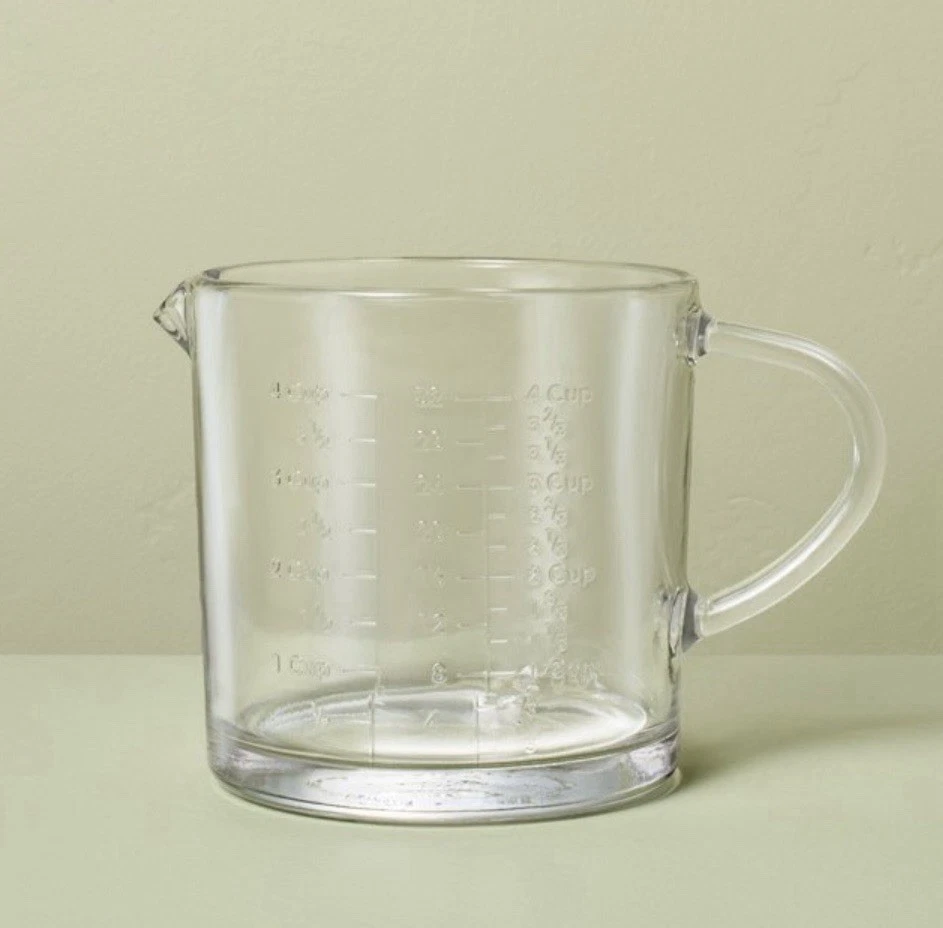 Hearth Hand Magnolia 4 CUP GLASS MEASURING CUP Handle Spout Cook BAKING Pitcher