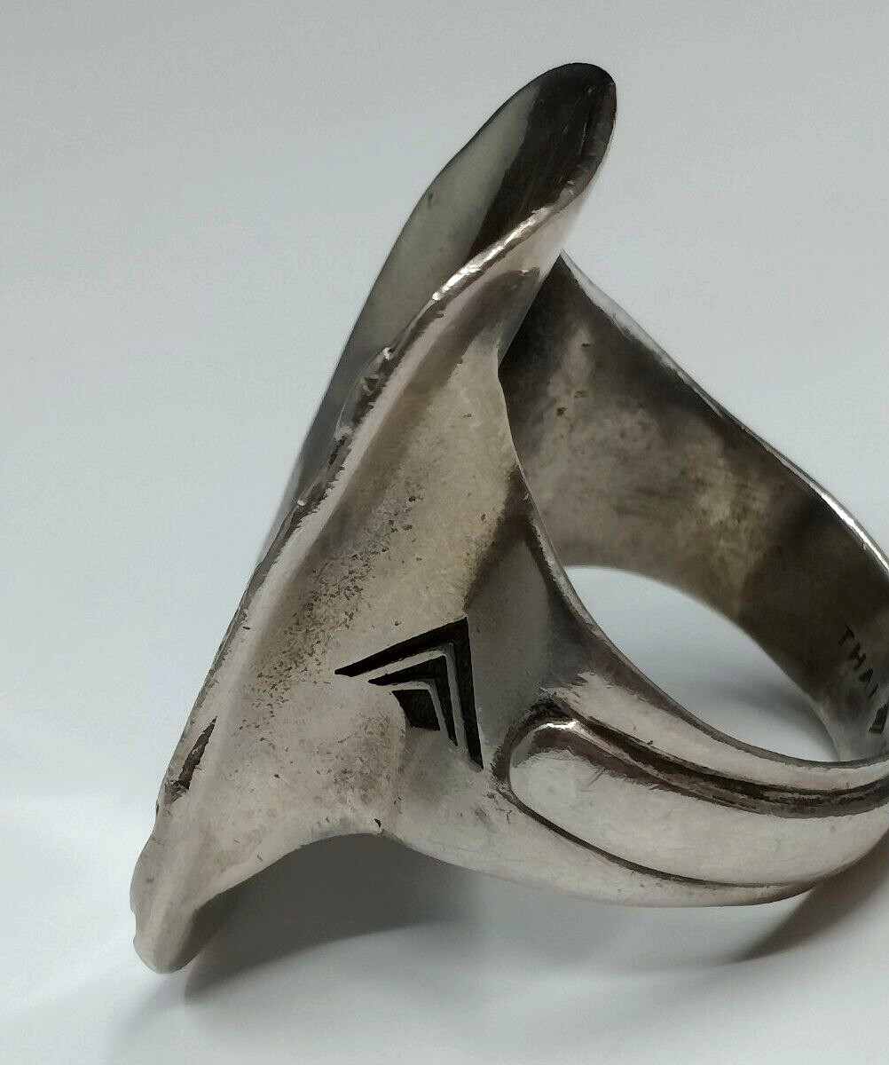 Unique Tall Silpada Hammered Rectangle Ring Size … - image 3