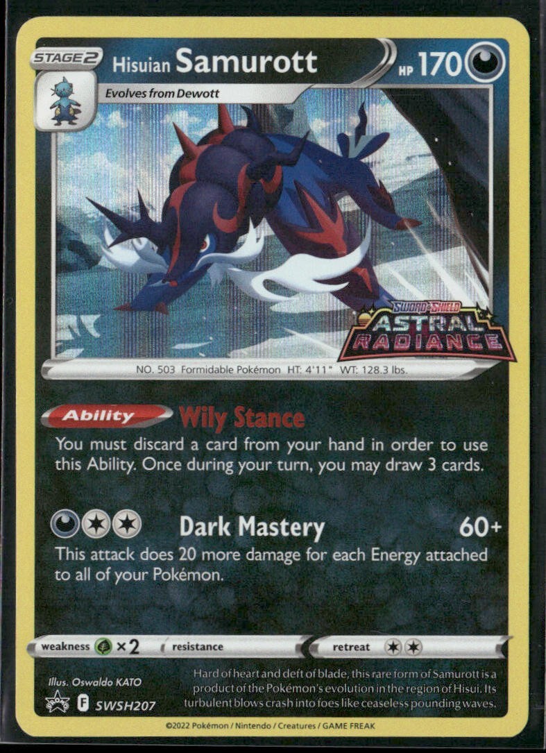 Pokemon TCG Hisuian Samurott SWSH207 Black Star Promo Astral Radiance PreRelease