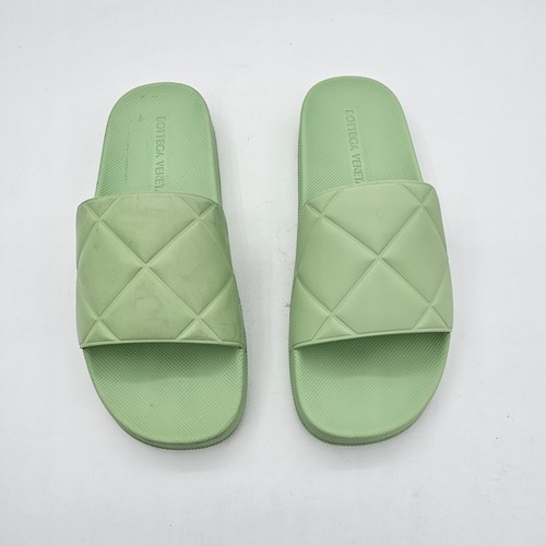 Bottega Veneta Womens Chunky Pool Sandals Rubber Quilted Pistachio 41 - Picture 7 of 16