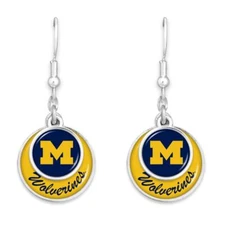 Michigan Wolverines Stacked Disk Earrings Jewelry Gift Licensed