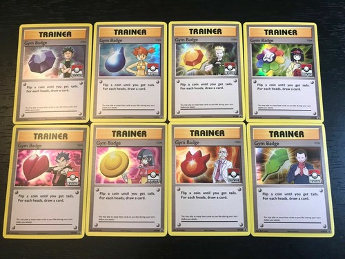 Kanto 8 Gym Badge Pokemon League HOLO BLACK STAR PROMO XY203-XY210 COMPLETE SET