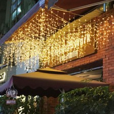 110V 96 LED Curtain Fairy Lights Wedding Party Christmas Indoor Outdoor Decor US