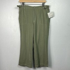 Sag Harbor Sport New with Tag Linen Blend Spirit of Leisure Green Crop Pants 12