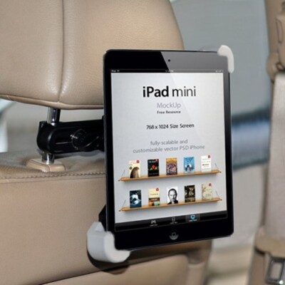 Holder Car Headrest Mount Seat Back Cradle Rotating Tablet Dock for Tablets