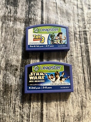 Leapster Game CARTRIDGE ONLY Lot Of 2 LeapFrog learning Toy Story 3 Jedi Reading