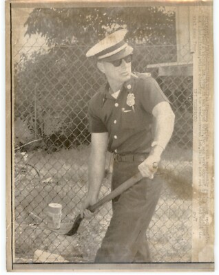 FIREMAN w/ Lost Radioactive Vial, Glendale CA USA 1966 Unusual VTG Press Photo