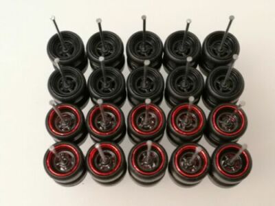(HOT DEAL) HOT WHEELS REAL RIDERS WHEELS GUMMIREIFEN SCHWARZ + RED LINE 10MM ...