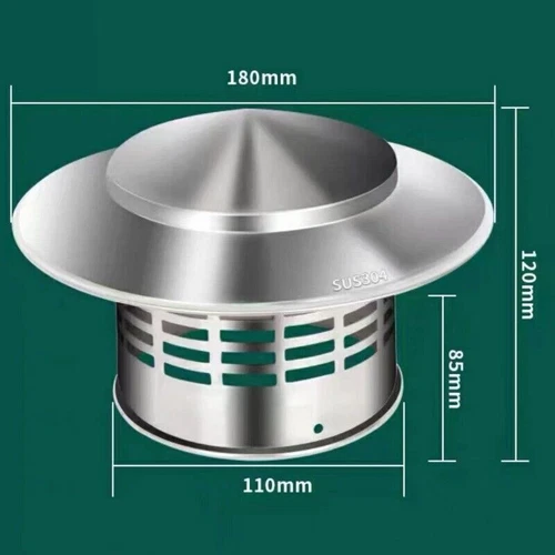 Edelstahl Schornsteinabdeckung Regenhaube Edelstahlgitter für Ofenrohre Kamin - - Bild 14 von 16