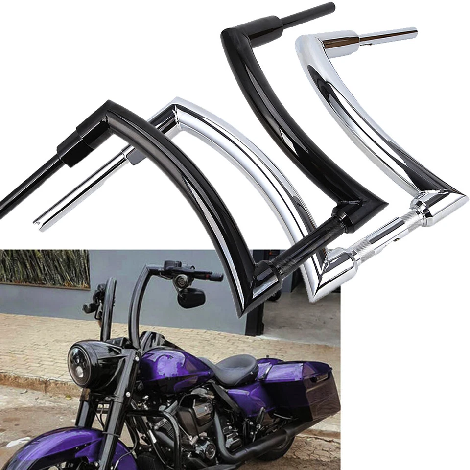 DNA MONSTER Rise 12'' 14'' 16'' Ape Hanger Fat Bars 1-1/4" Handlebar For Harley Foto 3 de 4