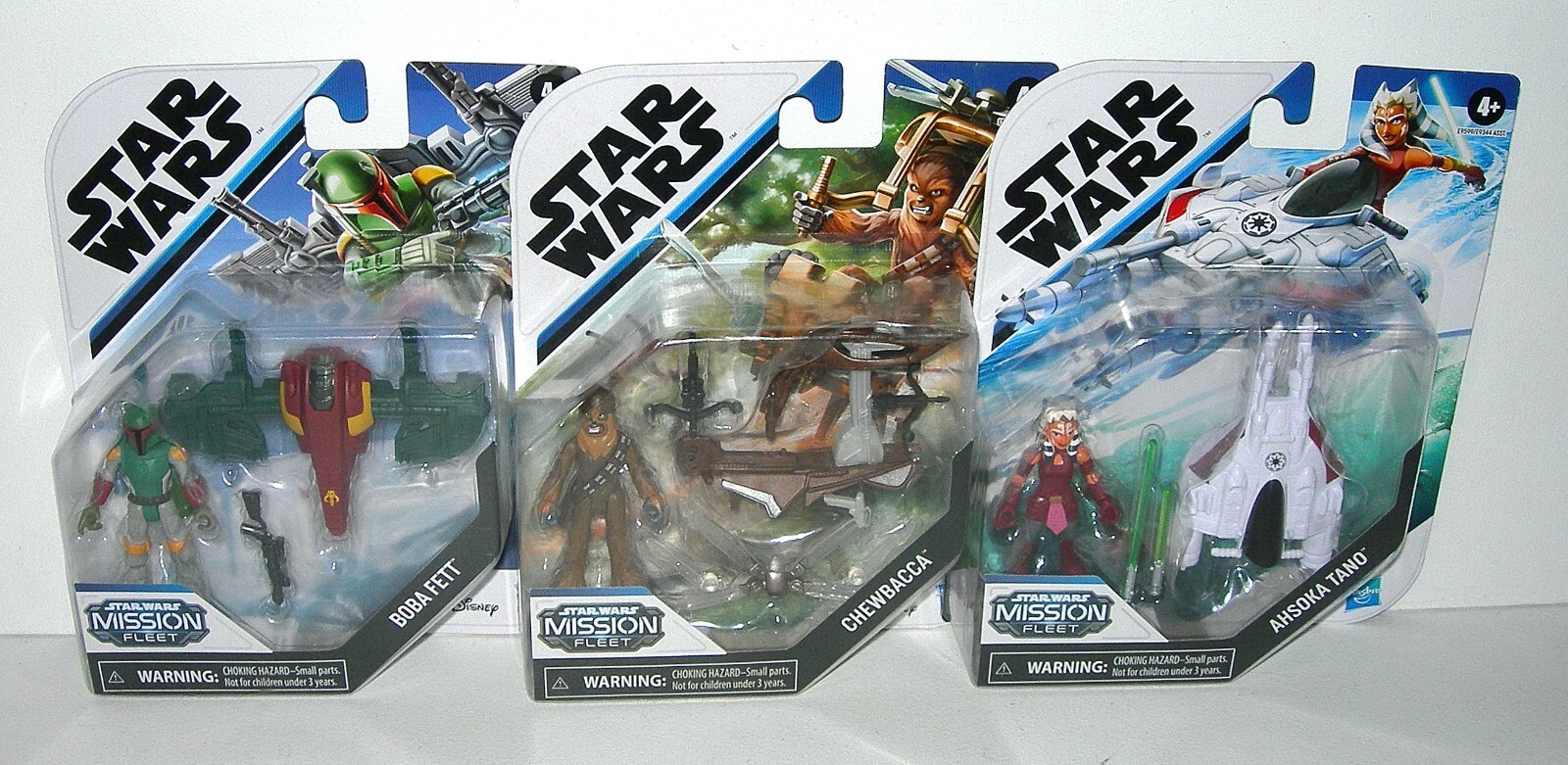 3 x Mission Fleet Figures - Ahsoka Tano, Chewbacca & Boba Fett - NIDP