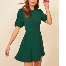 Reformation, Dulce Green, Short Sleeve Mini Dress, size 0