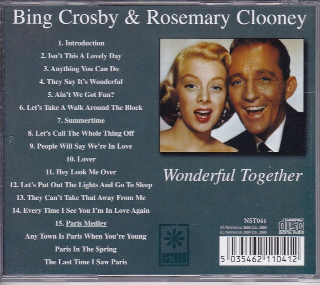 Wonderful Together Bing Crosby and Rosemary Clooney CD for sale online