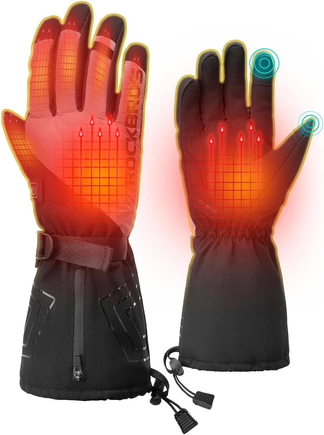 ROCKBROS Heated Gloves Electric Rechargeable Battery Thermal Touchscreen Gloves