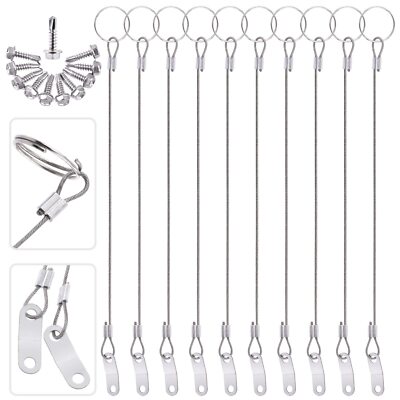 20pcs 11 Inches Lanyard Cable Set Including 10pcs 304 Stainless Steel Safety Tet