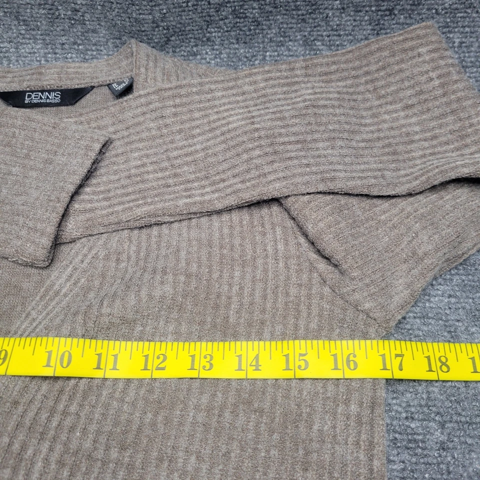 Dennis Basso Buttoned Cardigan XX-Small Sz Heather Taupe Duster Top w Pockets - Image 2 of 4