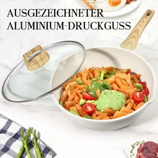 GiPP 28 cm Padella Wok con Coperchio, Padella Antiaderente 4.5L Padella Senza PFOS/PFOA