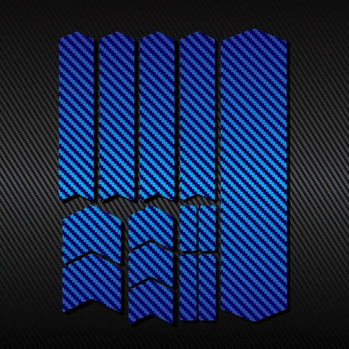 CARBON BLUE Bike Frame Protective Decals Stickers Mountain Bicycle MTB Guard Kit