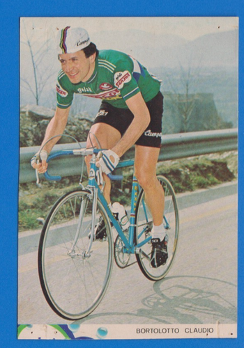 Maillot Cycliste Gelati Sanson Campagnolo vert Acrylique shirt 70'S - M