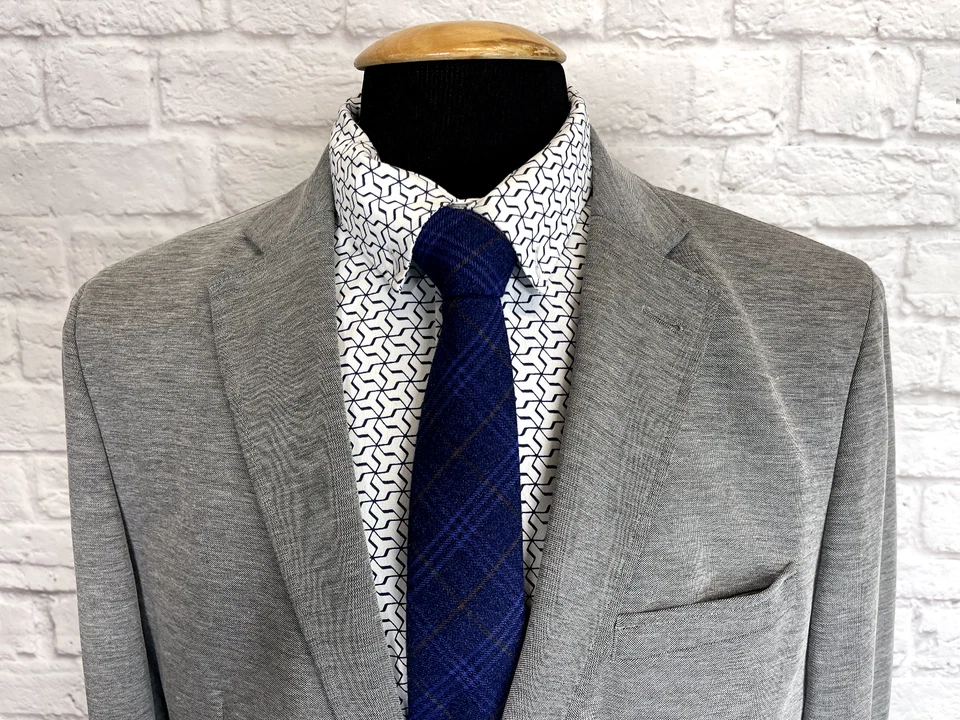 BEN SHERMAN MENS 42R GRAY COTTON BLEND SPORT COAT BLAZER - Image 2 of 4