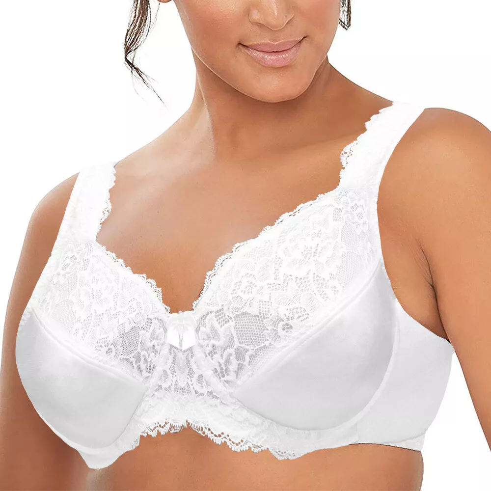 Ladies Plus Size Lace Bra Large Bust Underwired Full Coverage Bras