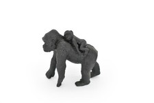 Gorilla with Baby Toy, Figure, Realistic Rubber Model, Educational Figurine 3"