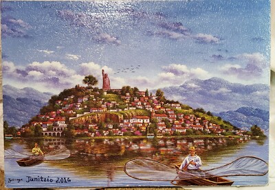 ARTURO ZARRAGA Mexico Art ISLA de JANITZIO Butterfly Fishermen 15 x 10. ...