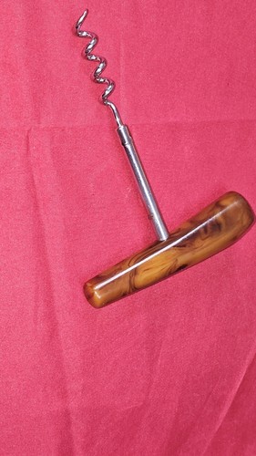 Vintage Bakelite Cork Screw Straight Pull Butterscotch Corkscrew Beautiful - Picture 2 of 16