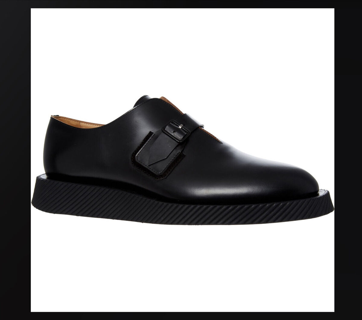 Jil Sander Mens Black Leather Monk Shoes Size 7 UK / 41 EUR Jil Sander Mens Black Leather Monk Shoes Size 7 UK / 41 EUR