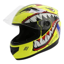 DOT Youth Kids Full Face Helmet Motorcycle Offroad Dirt Bike Shark Yellow S-XXL