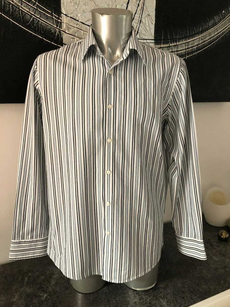 Chemise Rayée Homme Hugo Boss Taille 42 16,5 - Occasion Très Bon état, Coton