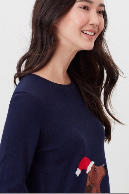 ladies navy crew neck jumper