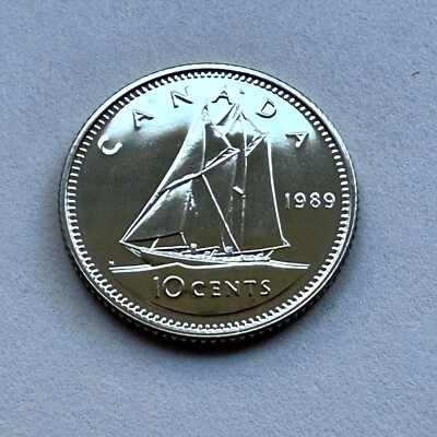 Canada 1989 10-Cent Bluenose Schooner Dime Coin - Proof Like BU | eBay