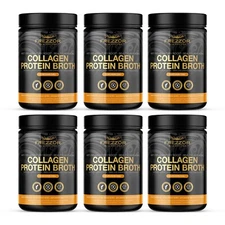 Collagen Bone Broth Anti-Aging for Healthy Skin & Gut | Grass-Fed FREZZOR 6 Pack