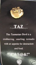 Signed 1992 Warner Bros Tazmanian Devel TieTac Pin 4253