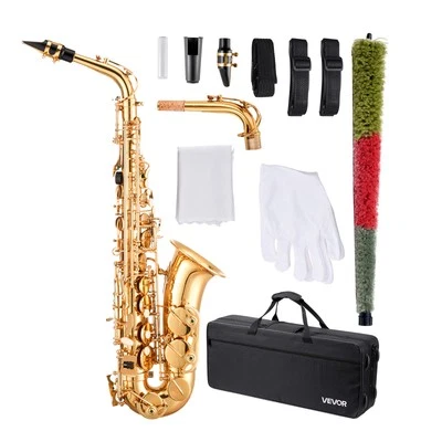 VEVOR Altsaxophon E-Dur 23 Tasten Sax Anfänger Kit mit Koffer Riemen Mundstück
