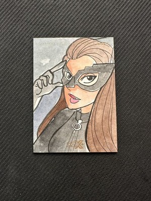 2018 CZX Super Heroes Catwoman Super-Villains Sketch Card 1/1 Black Cat Auto A3