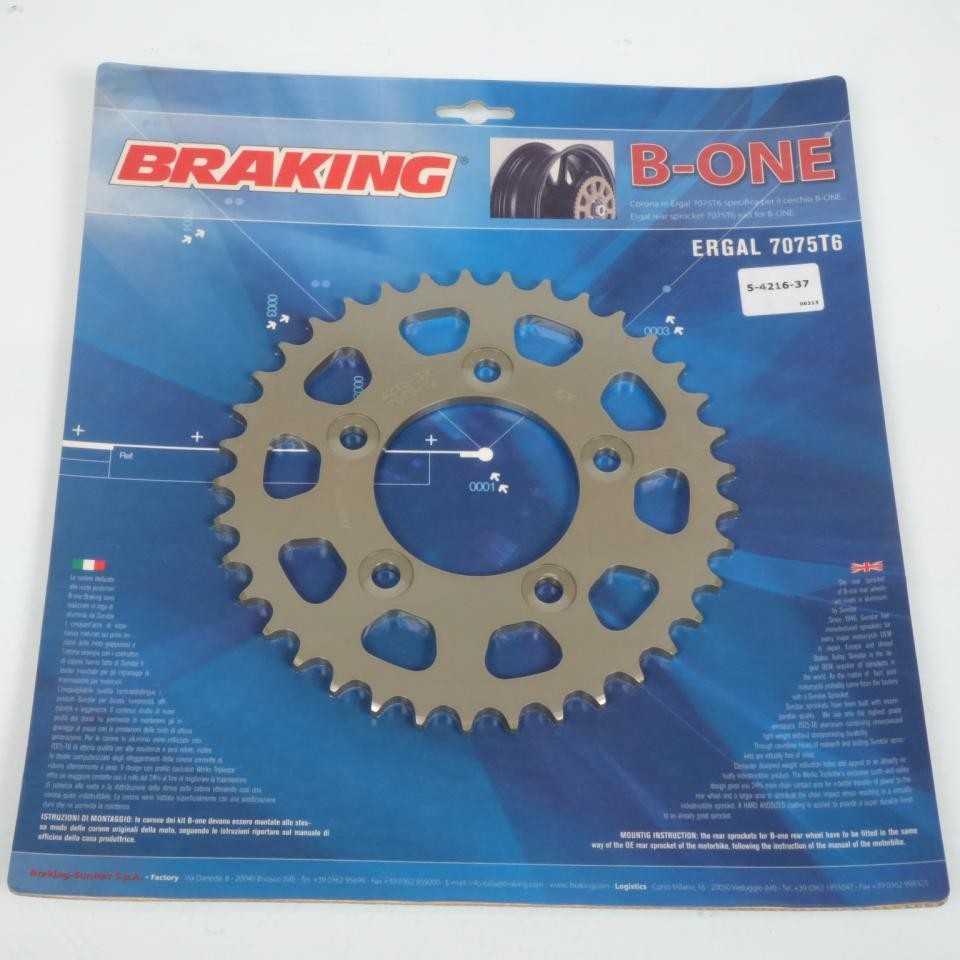 Couronne Sunstar 37 dents pour Aprilia RSV4 1000 R 2009-2012
