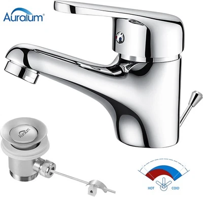 AURALUM MAX Rubinetto lavabo con tirante rubinetto miscelatore lavabo bagno