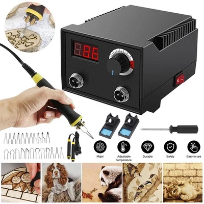 MARKENLOS 100W Brandmalstation Set Brandmalerei Lötkolben Lötstation Holzbrenner