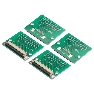FPC FFC PCB Konverterplatine 20P 1,0mm Steckseite, 0,5mm Rückseite, 4Pcs