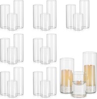 Glasseam Windlicht Glas KerzengläSer Groß: 24Er Set Kerzenglas