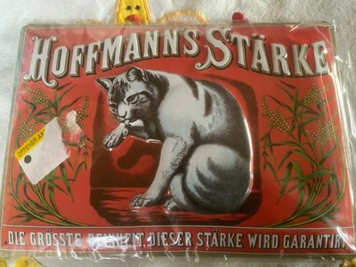 älteres Emailleschild Blechschild  Hoffmanns Stärke 20 x 14 cm, unbenutzt